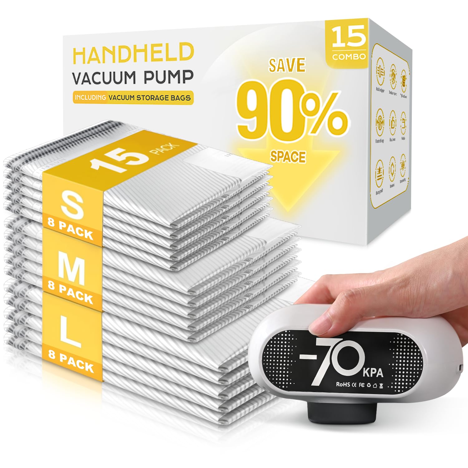 67% OFF SNOCOD Vacuum Storage Bags --15 Pcs