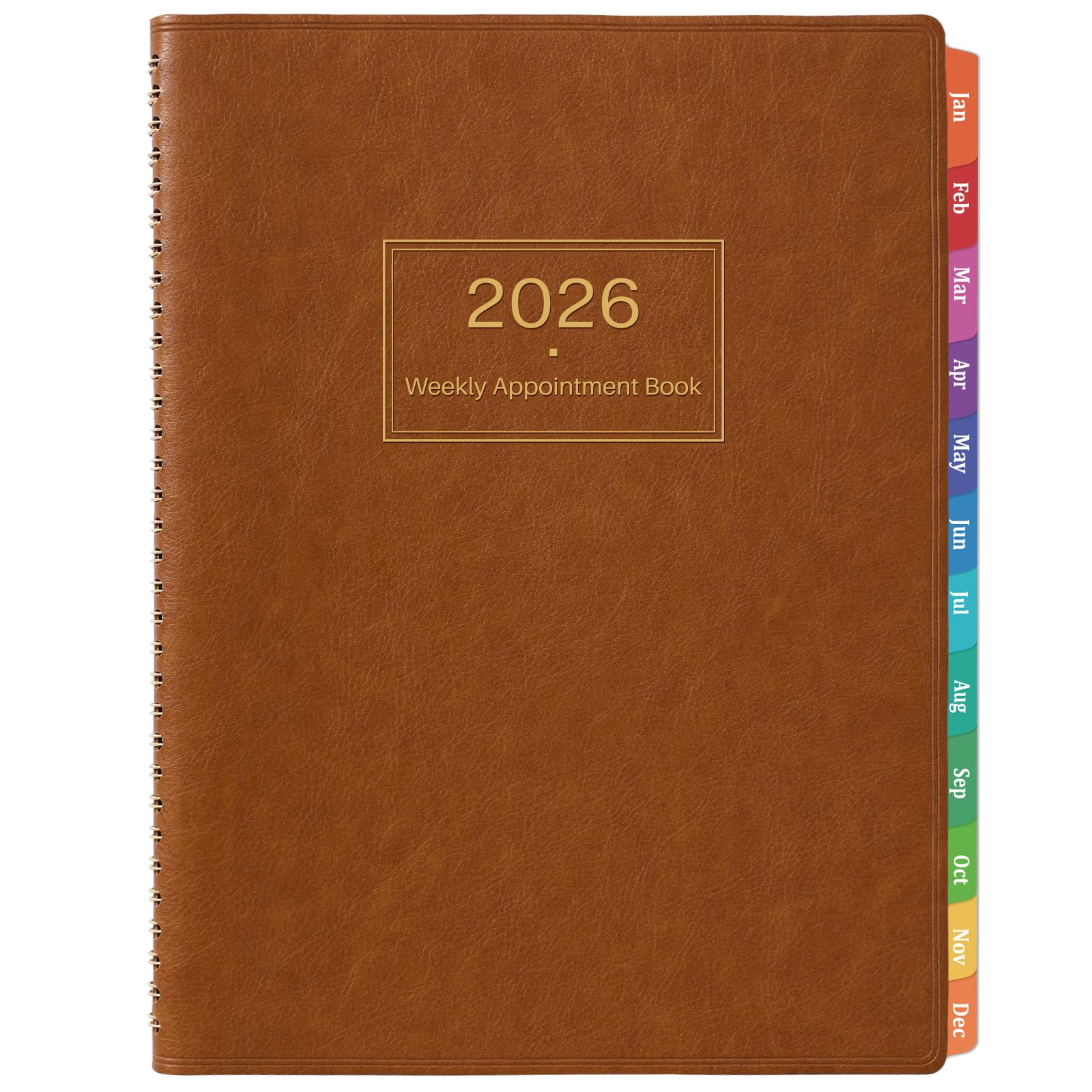 2026 Weekly Appointment Book & Planner - Large 2026 Daily Hourly Planner, January 2026 - December 2026, 8.5" x 11", Appointment Book with 15-Minute Interval + Thick Paper + Pocket - Brown