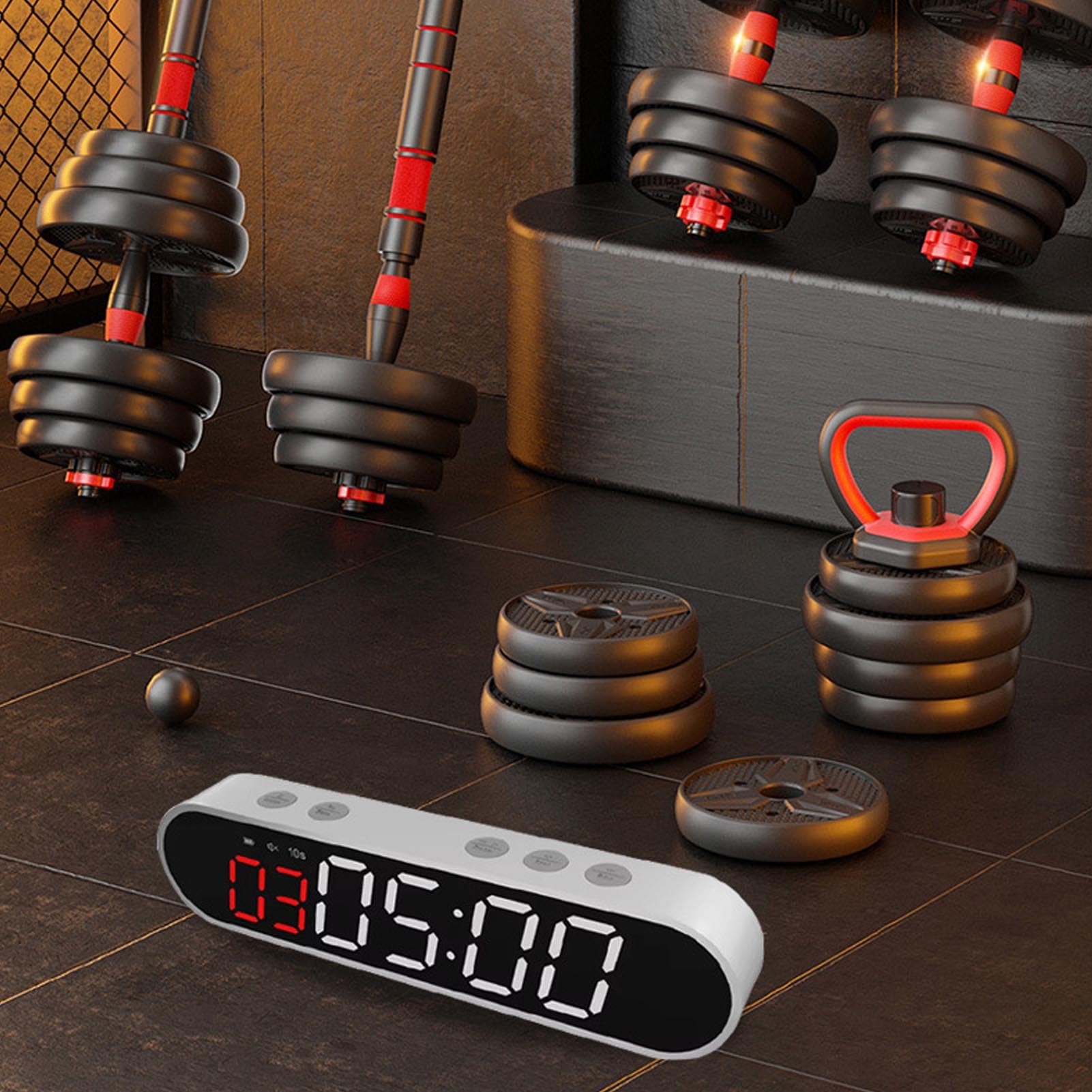 Minuterie de Remise en Forme à intervalles, Aimant Portable, Horloge de Sport, chronomètre, Longue durée de Vie de la Batterie, télécommande, Taille compacte pour la Salle de