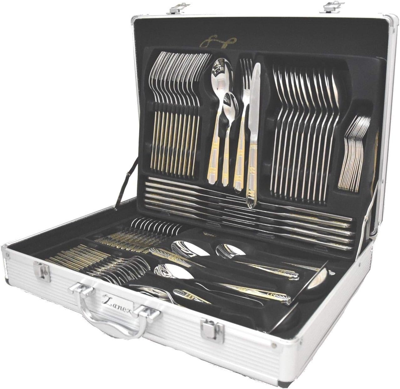 Heavy 84 Piece Gold Cutlery Set Table Stainless Steel Supreme Canteen Christmas