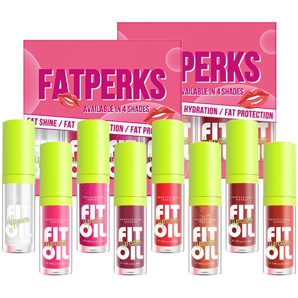 FYEBOO Hydrating Lip Oil, Big Brush Head Lip Glaze Shiny Transparent Lip Glow Oil, Nourishing & Non-sticky Long Lasting Fresh Clear Smooth Lip Care