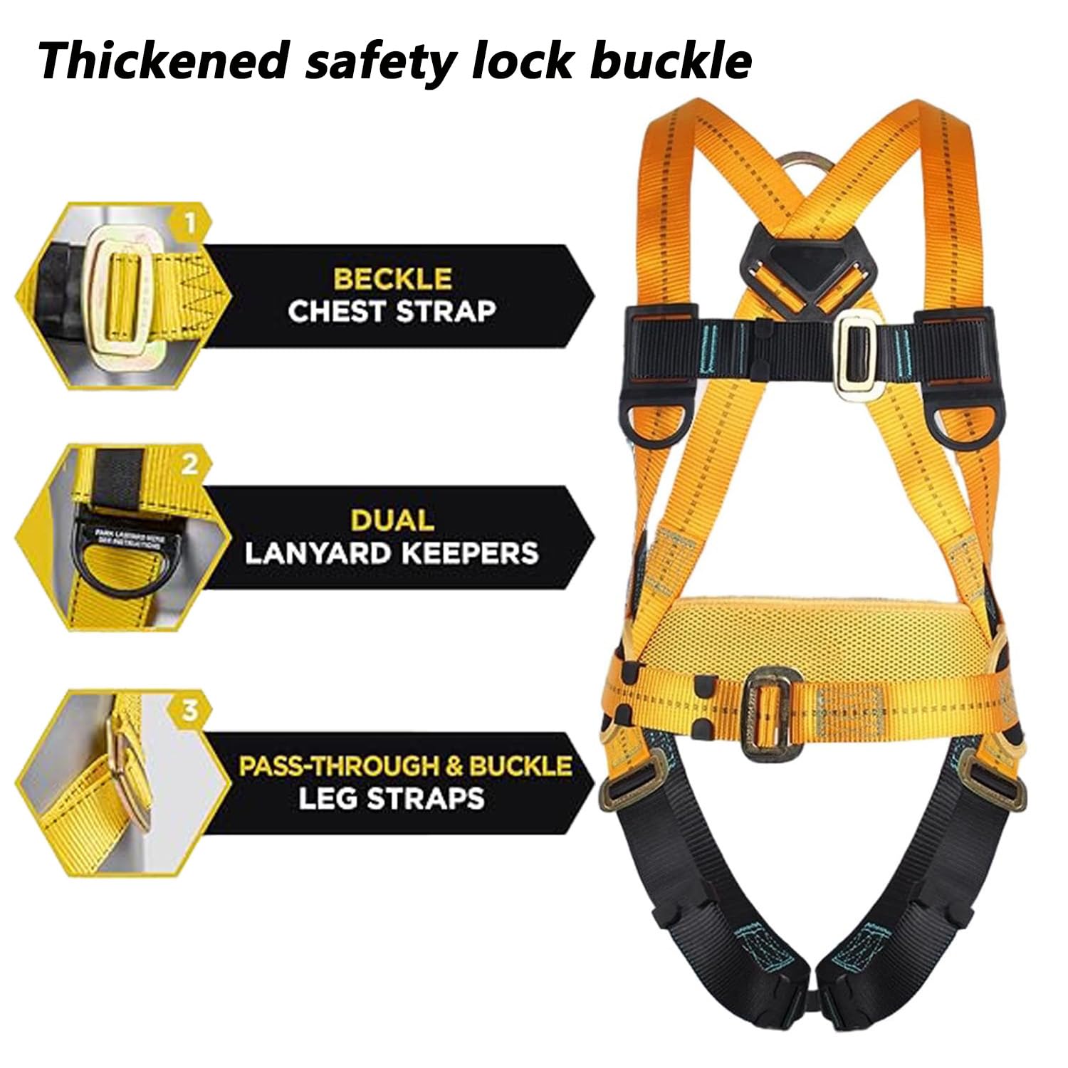 Kits de seguridad contra caídas con cordones y ganchos, clasificación universal de hasta 100 kg