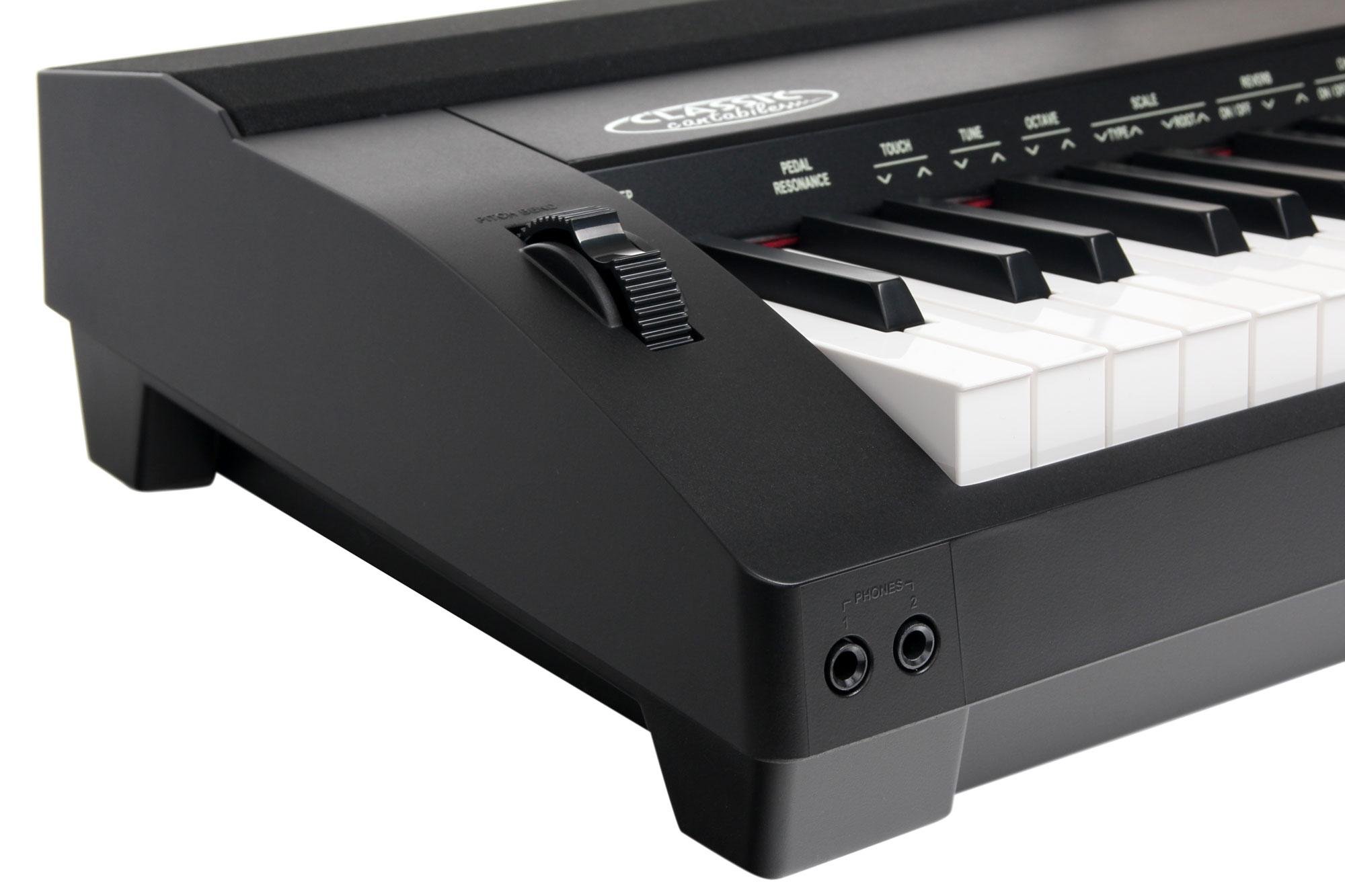 Classic Cantabile SP-150 BK Stagepiano schwarz Set inkl. Pedal, 20 Voices | 88 Soft-Touch Tasten mit Anschlagdynamik, Max. Polyphonie: 64 Stimmen, 60 Songs, 50 Styles, 2 Demo, Funktionen: Transpose