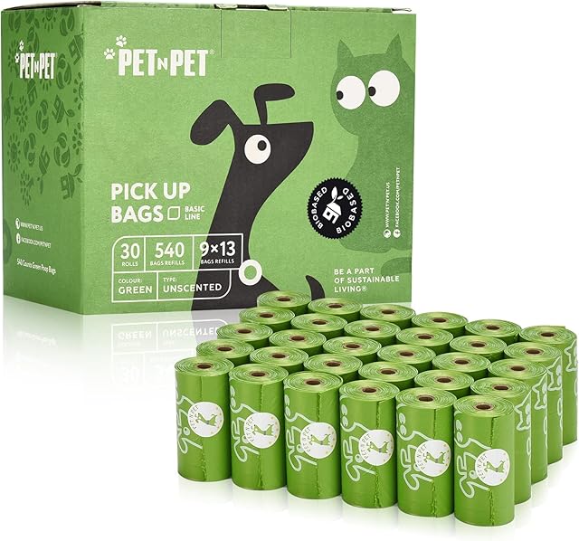 Dog Poo Bags, Poo Bags 540 Counts 30 Rolls, Poo Bags Dogs USDA Certified, Dog Poop Bags, 38% Biobased Dog Bags Poop for Dog Poo Bag Holder, Large Poo Bags Biodegradable