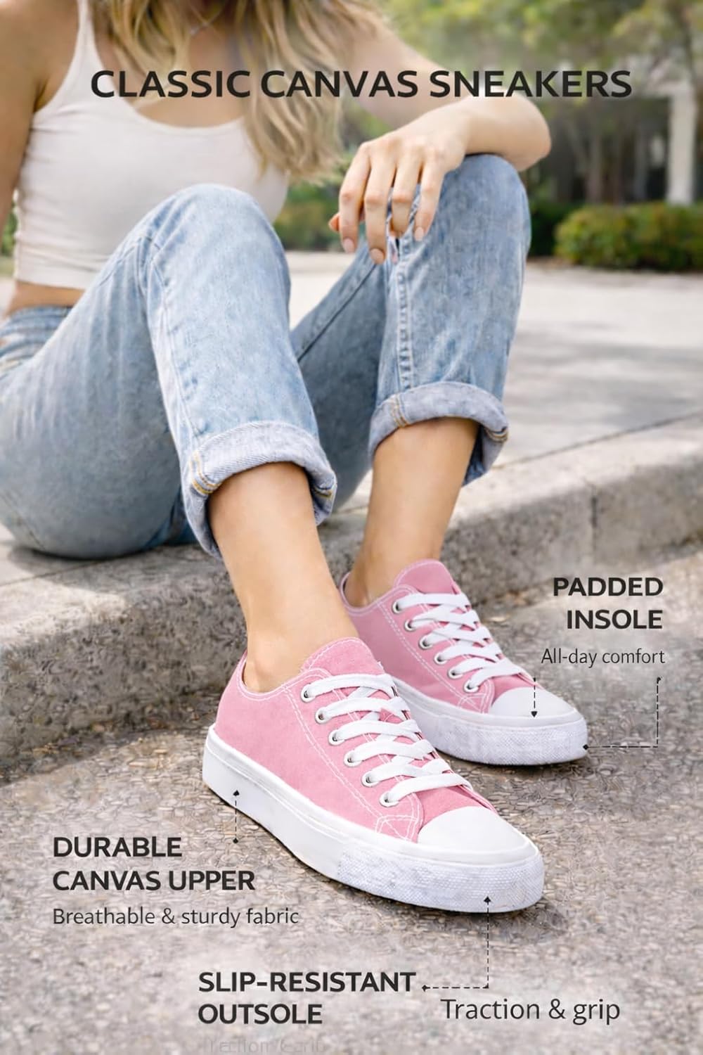 Canvas Shoes for Women Casual Low Top Sneakers Fashion Womens Tennis Shoes for Everyday Wear - Image 4