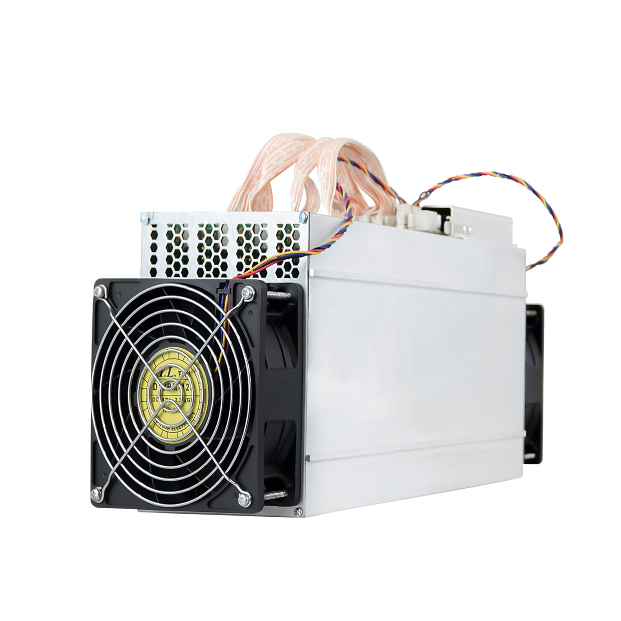 Model Antminer L3+ (504Mh) from Bitmain Mining Scrypt Algorithm with a Maximum hashrate of 504Mh/s for a Power Consumption of 800W.
