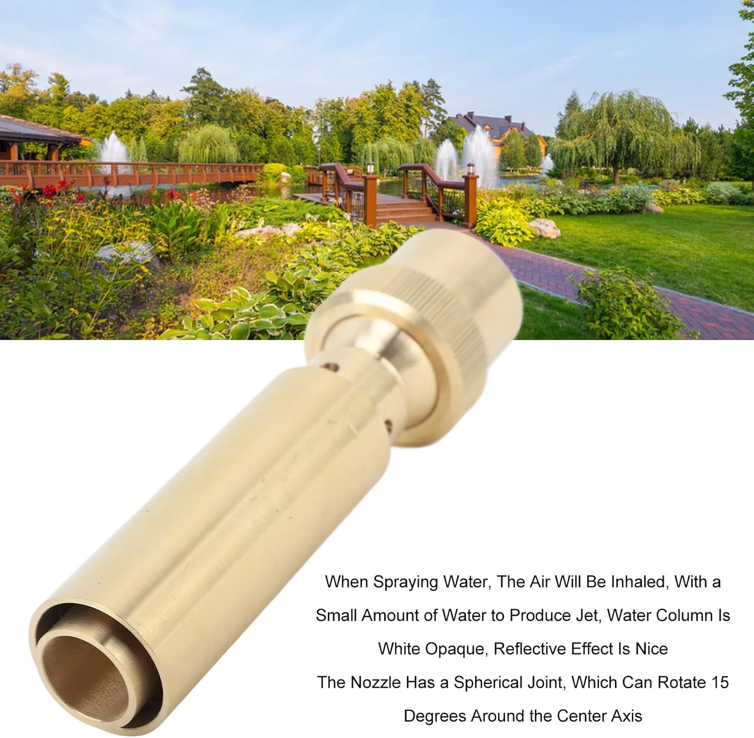 Fountain Nozzle, Double Layer Fountain Nozzle, Brass Column Fountain Nozzle, Heads Fountain Equipment for Garden Pond Spray Pond Fountain Head Tool for Home Garden(G1.5”)