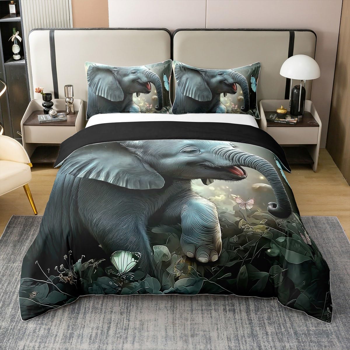 Housse de couette éléphant en coton pour stopper la transpiration