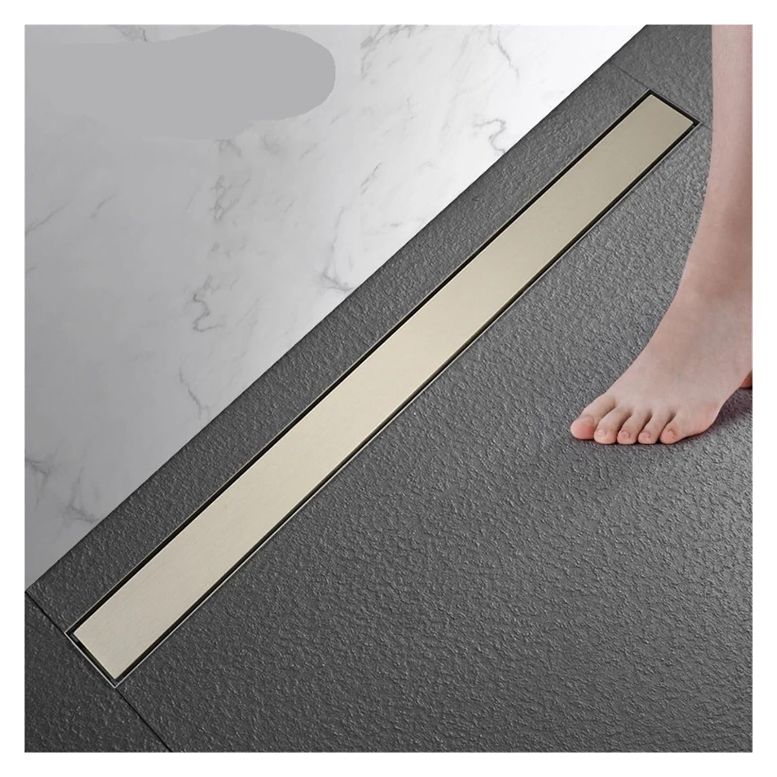 Zanja De Drenaje Lineal Drenaje de Piso Ducha Lineal Acero Inoxidable 304 con Cubierta inserción azulejo 2 en 1 32 Pulgadas para Drenaje de Agua(800MM)