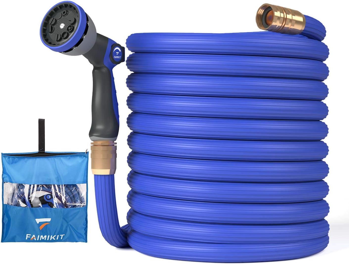 Product Deal Expandable Garden Hose with 10 Function Nozzle, Leakproof Lightweight Retractable Water Hose with Solid Brass Fittings (50FT)