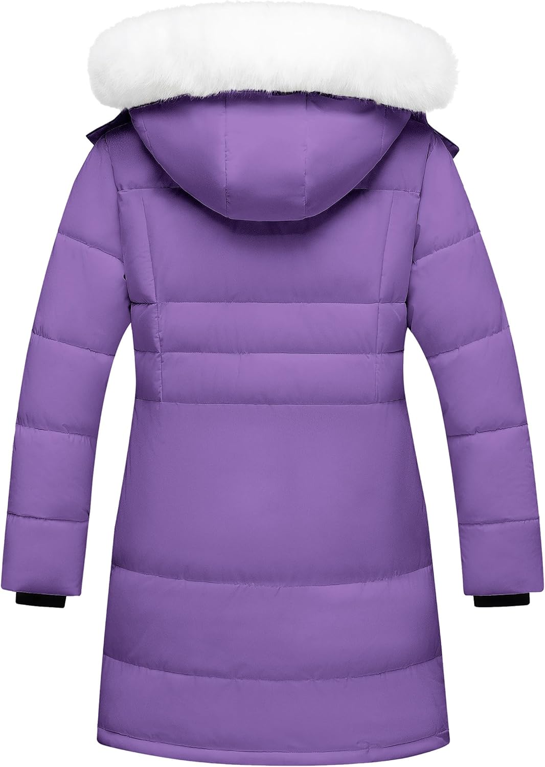Girl's Winter Coat Kids Long Puffer Jacket Waterproof Snow Parka Warm Puffy Dress Coat with Removable Fur Hood - Image 2