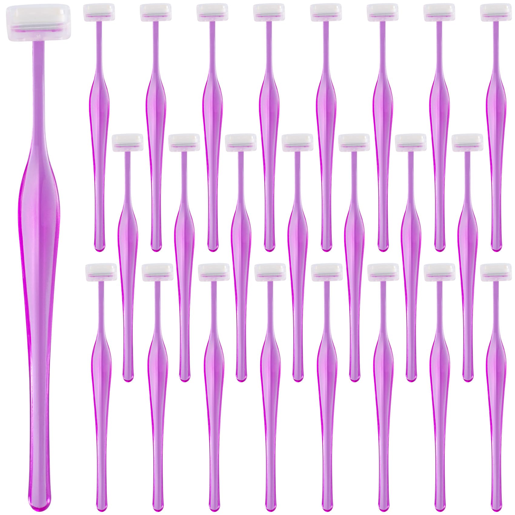 HINZIC 24 Pack Eyebrow Trimmer Razors Facial T Shape Shaver Tool Stainless Steel Trimming Applicators Kit for Women Girls ...