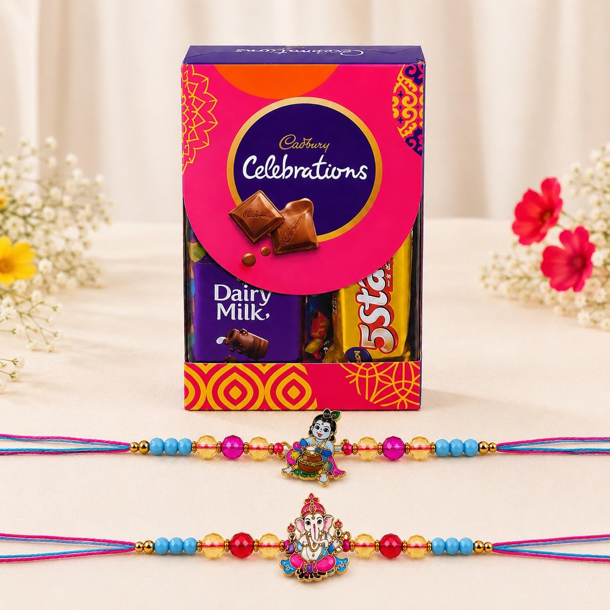CLUZE Kids Rakhi with Chocolate Gift Box | Krishna & Ganesha Designer Kids Rakhi Set | Colorful Beaded Rakhi for Boys | Raksha Bandhan Gift Combo | Includes 2 Kids Rakhi & 1 Chocolate Box-image-18
