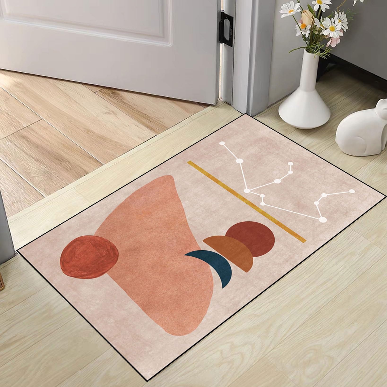 Dywanik Dywanowy Antypoślizgowy 70 x 150 cm Gumowy Spód Dywaniki Wewnętrzne, Chodniki Do Przedpokoju Łapacz Brudu, Łatwy Do Czyszczenia Do Prania Oprócz Sypialni, F