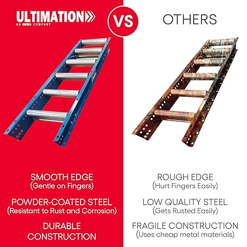 Miniatura 5 de Transportador de rodillos de gravedad ligero con rodillos de acero galvanizado de 1.5 pulgadas de diámetro en centros de rodillo de 6 pulgadas. 12