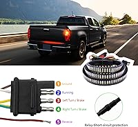 Vista 3 de Kewucn Barra de luz LED para portón trasero de 59 pulgadas, tira LED IP65 de triple fila con señales de giro rojas inversas blancas, barra de luz