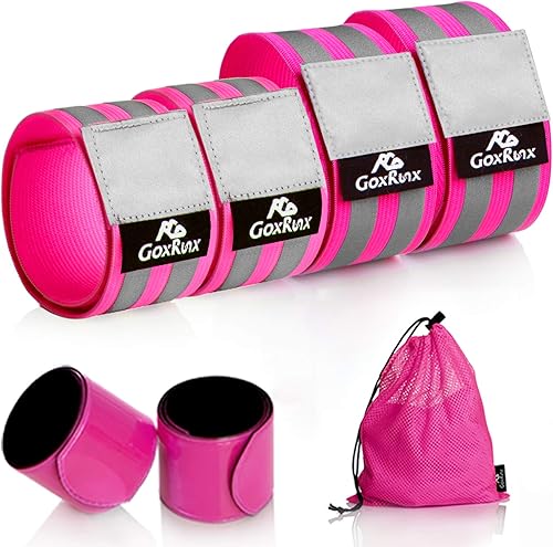GoxRunx 6 bandas reflectantes para brazomuñecapierna, reflectores reflectantes de alta visibilidad, para mujeres y hombres, correas reflectantes de
