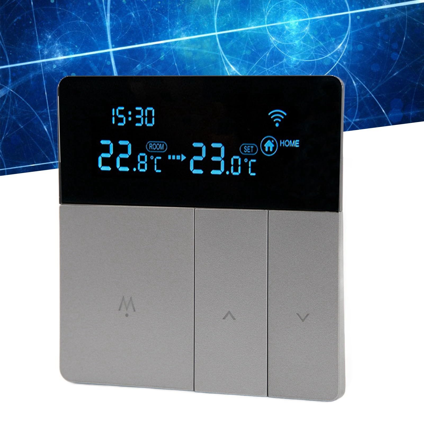 Termostato digitale Visualizza LCD grande App App Grey programmabile Termostato di controllo telecomandato con cavo di rilevamento di 3 metri AC90 V 240 V 16A riscaldamento (Con wifi)