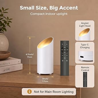 Battery-Operated Uplights Indoor,3CCT Wireless Floor Can Light with Remote