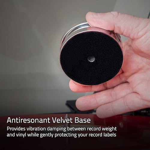 Miniatura 5 de Fluance Estabilizador de peso de disco de vinilo HiFi de alta masa de 26.81 oz de acero LP accesorio para tocadiscos con almohadilla protectora de