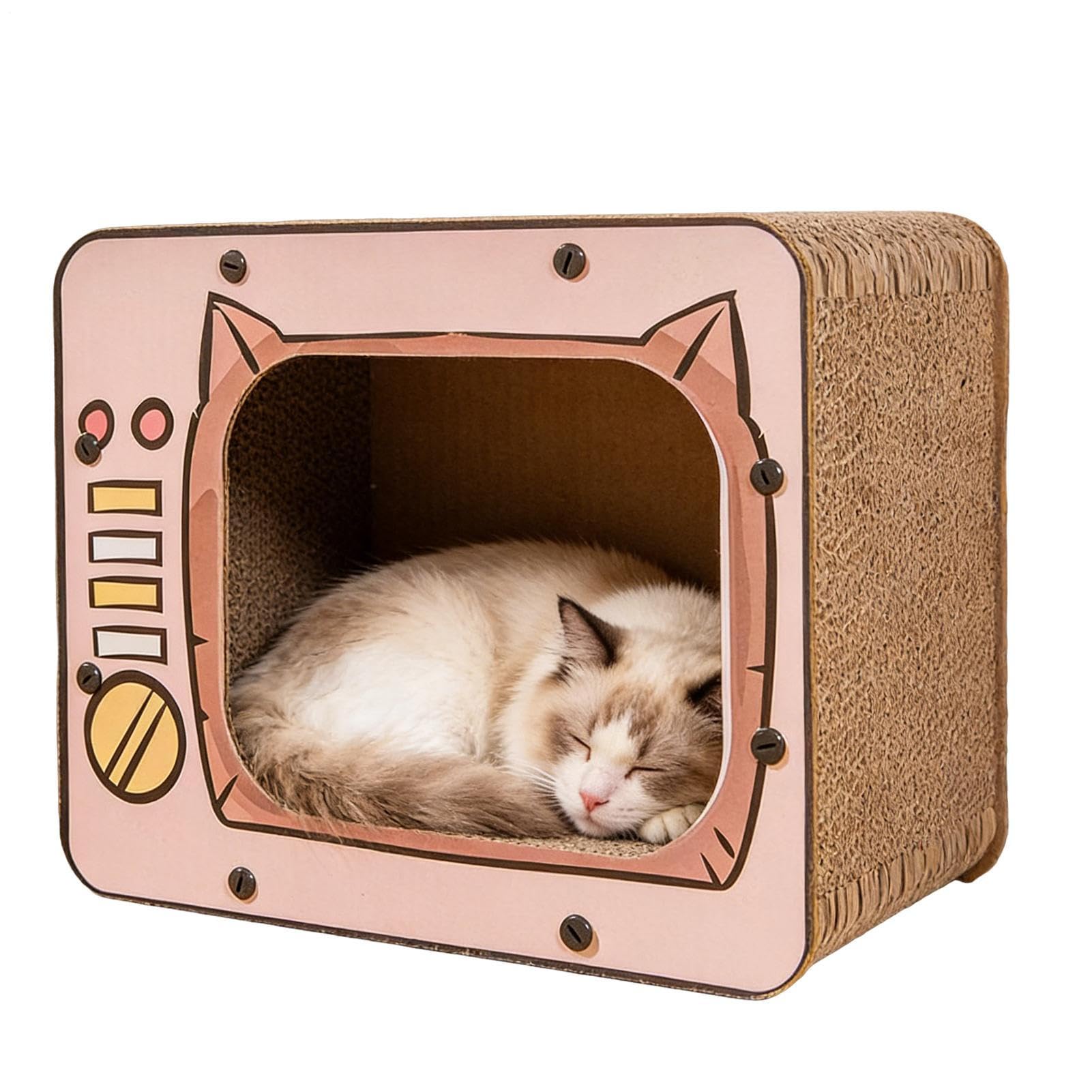 Tiragraffi in cartone ondulato a forma di TV, per tappeti, divani, porte, mobili, gattini, coniglietti, piccoli animali noia