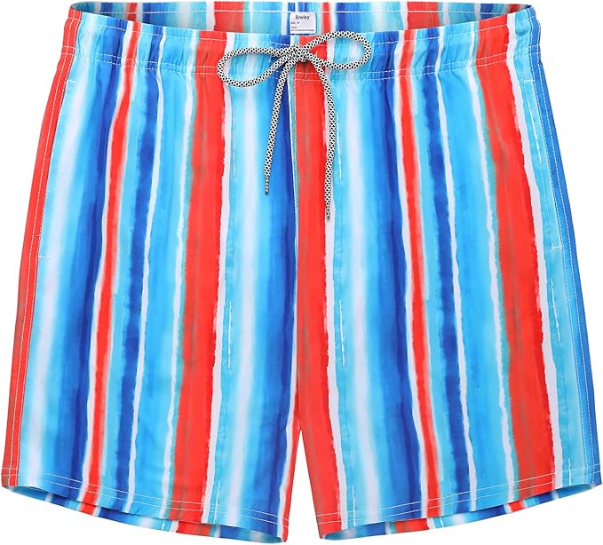 Biwisy Mens Swim Trunks Quick Dry Swim Shorts with Mesh Lining