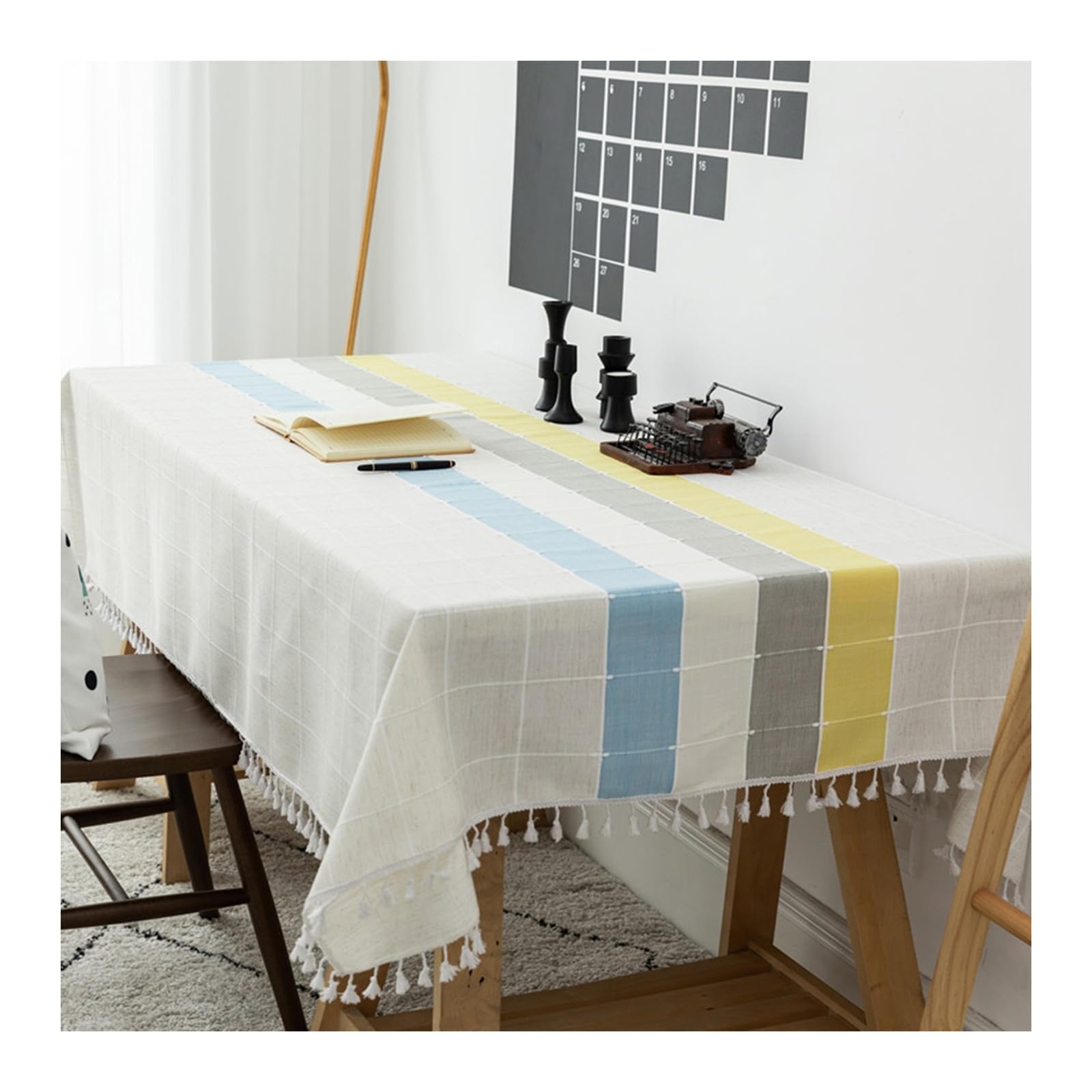 Nappe à rayures KnSam anti-taches 120x160cm pour libérer l'esprit des parents pendant les repas