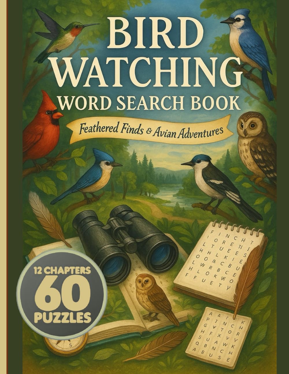 Bird Watching Word Search Puzzle Book: The Ultimate Avian Adventure with 60 Puzzles Across 12 Habitats: Find Backyard Birds, Majestic Raptors & Rare ... & Seniors | Perfect Gift for Bird Lovers