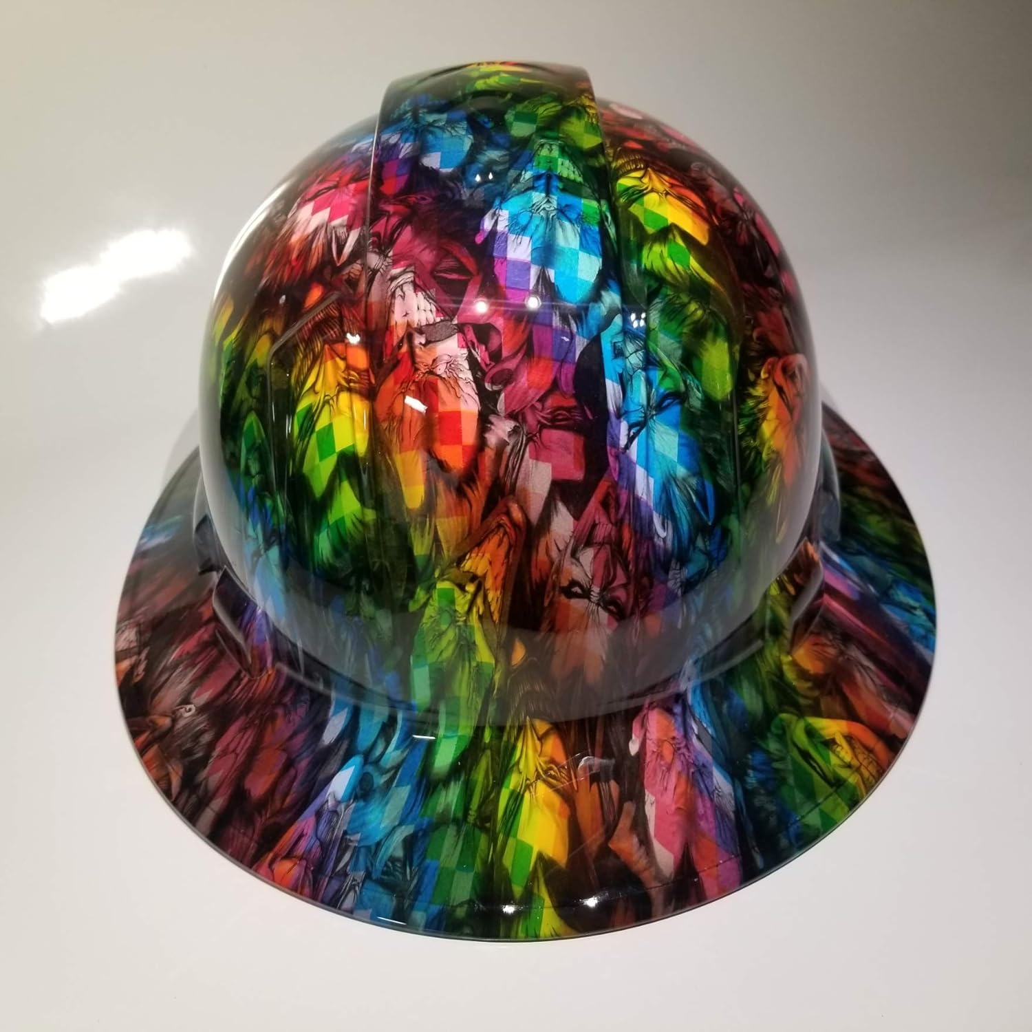 Wet Works Imaging Customized Pyramex Full Brim Jokers On Acid Hard Hat with Ratcheting Suspension
