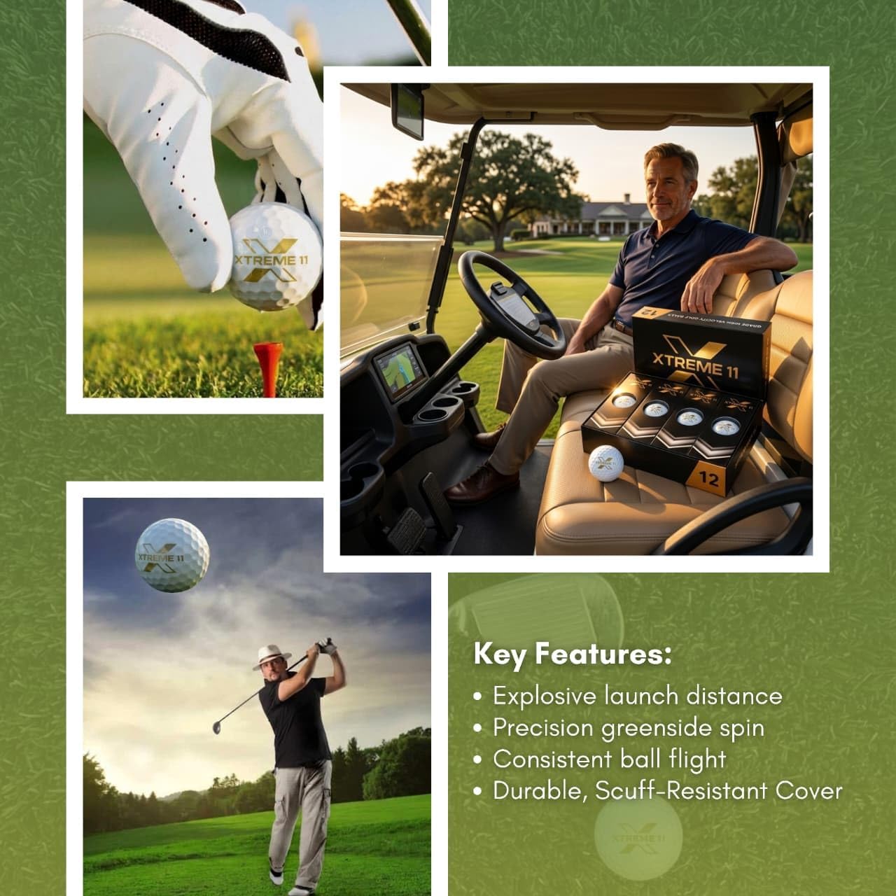 Golf Balls, Pack of 12, White, Surlyn, Standard Size, Long Distance, Consistent Flight, for Beginners & Experienced Golfers