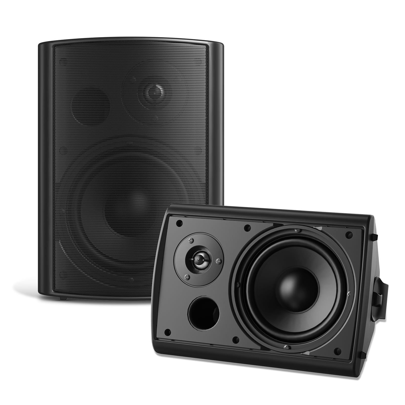 STUDIOFINIX 6.5 Inches 400W Outdoor Speakers Waterproof 2 Way Passive Wall Mount Speakers, Heavy Duty ABS Material for Patio Home Garage Pool (Black)