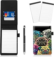 Vista 18 de Juego de 4 soportes para bloc de notas de tamaño de bolsillo, de piel sintética, mini bloc de notas con 2 bloc de notas pequeños y lápiz capacitivo
