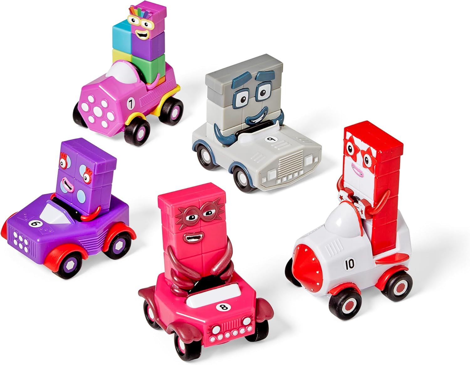 Learning Resources Numberblocks Mini Vehicles Six to Ten, Ages 3+, Toy Cars for Learning Numbers and Shapes