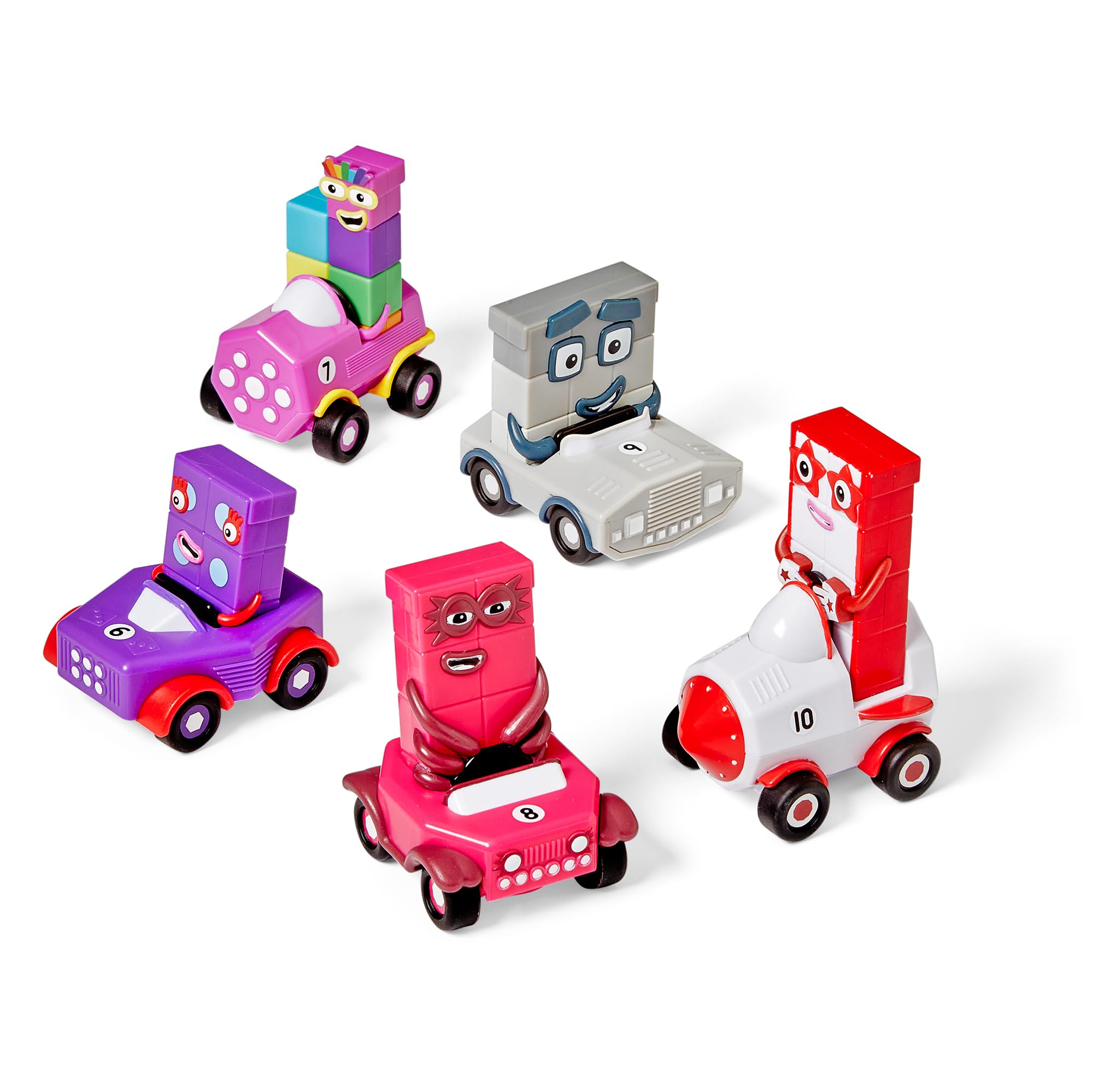 Learning Resources Mini-pojazdy Numberblocks od 6 do 10, od 3 lat, do nauki liczenia i rozpoznawania kształtów