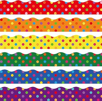 Containlol 59 ft Colorful Dots Bulletin Board Borders Decoration