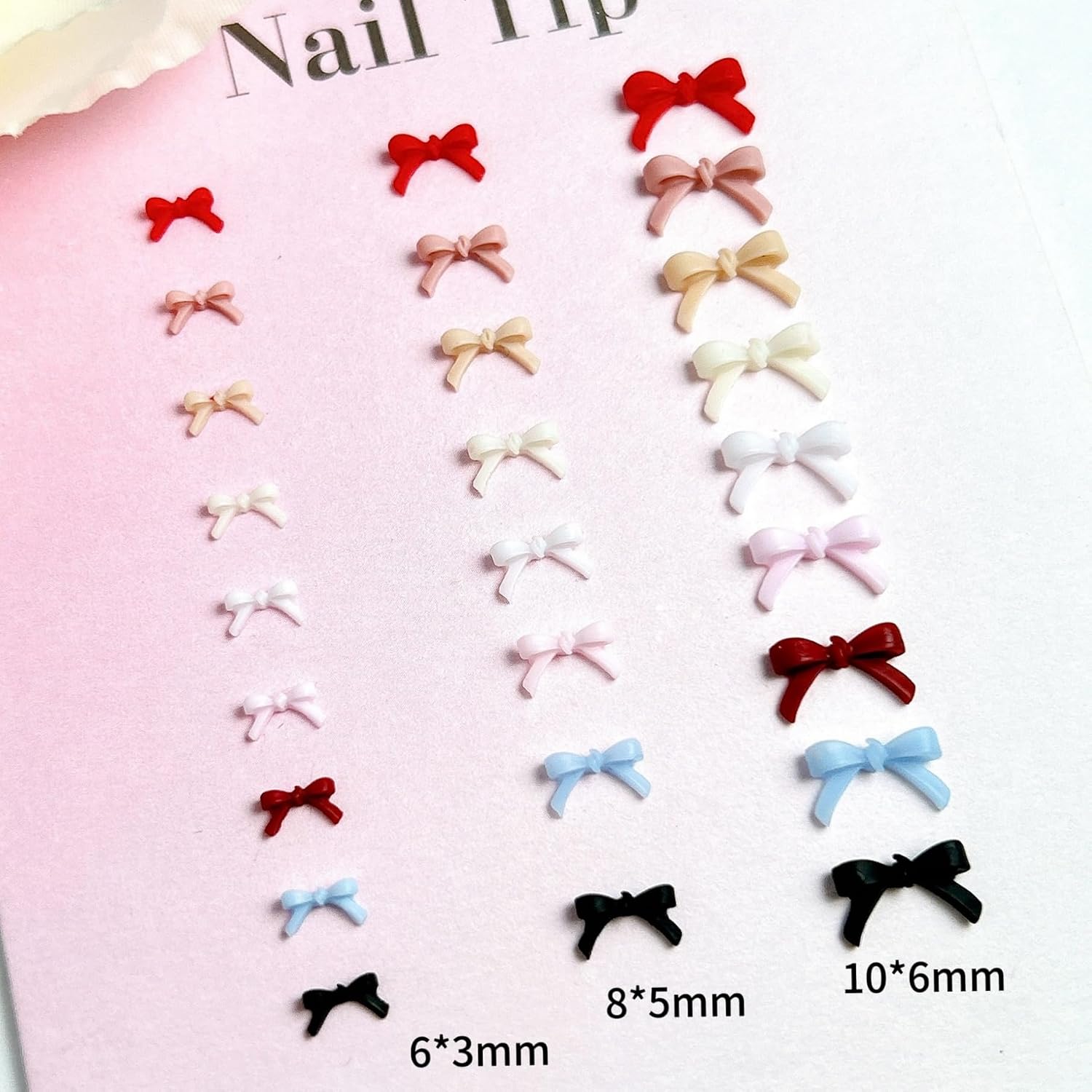 300PCS Bow Nail Charms Colorful 3D Bowknot Charms for Nail Art Resin Flatback Nail Studs 9 Colors Kawaii Bow Nail Jewelry Accessories Bowknot Nail Charms Cute Mini Nail Gems for Women Nail Decoration