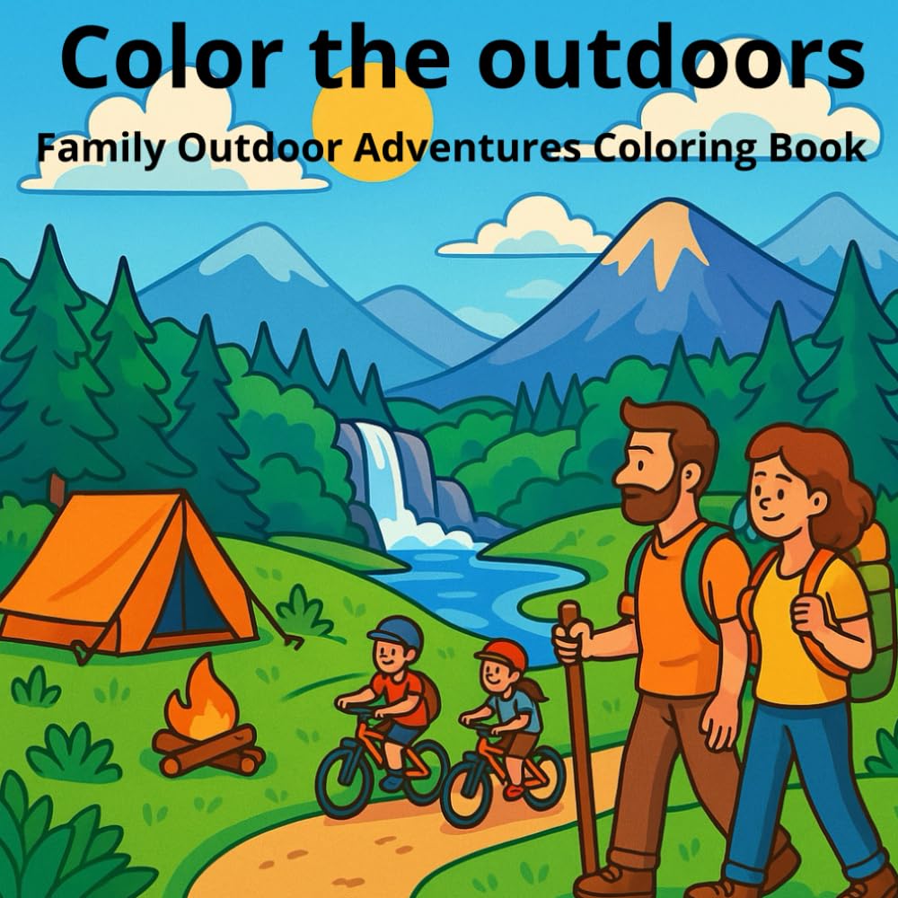 Color the Outdoors: Outdoor Camping & Nature Scenes – Relaxing Coloring Pages with Wildlife, Mountains, Lakes, Campfires & Trails for Stress Relief