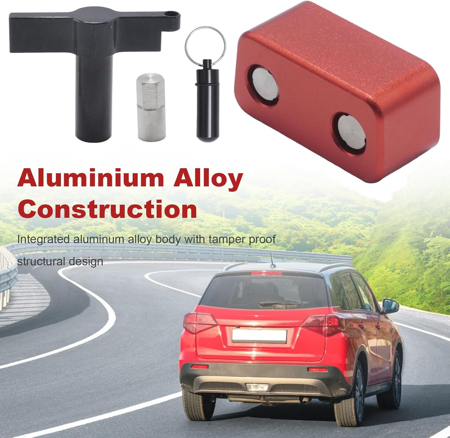 Red Anti-Theft OBD2 Port Lock, OBD Port Protector, Vandal-Resistant Aluminium Alloy Design, Suitable for Cars, SUVs and Trucks, Enhancing Vehicle Security