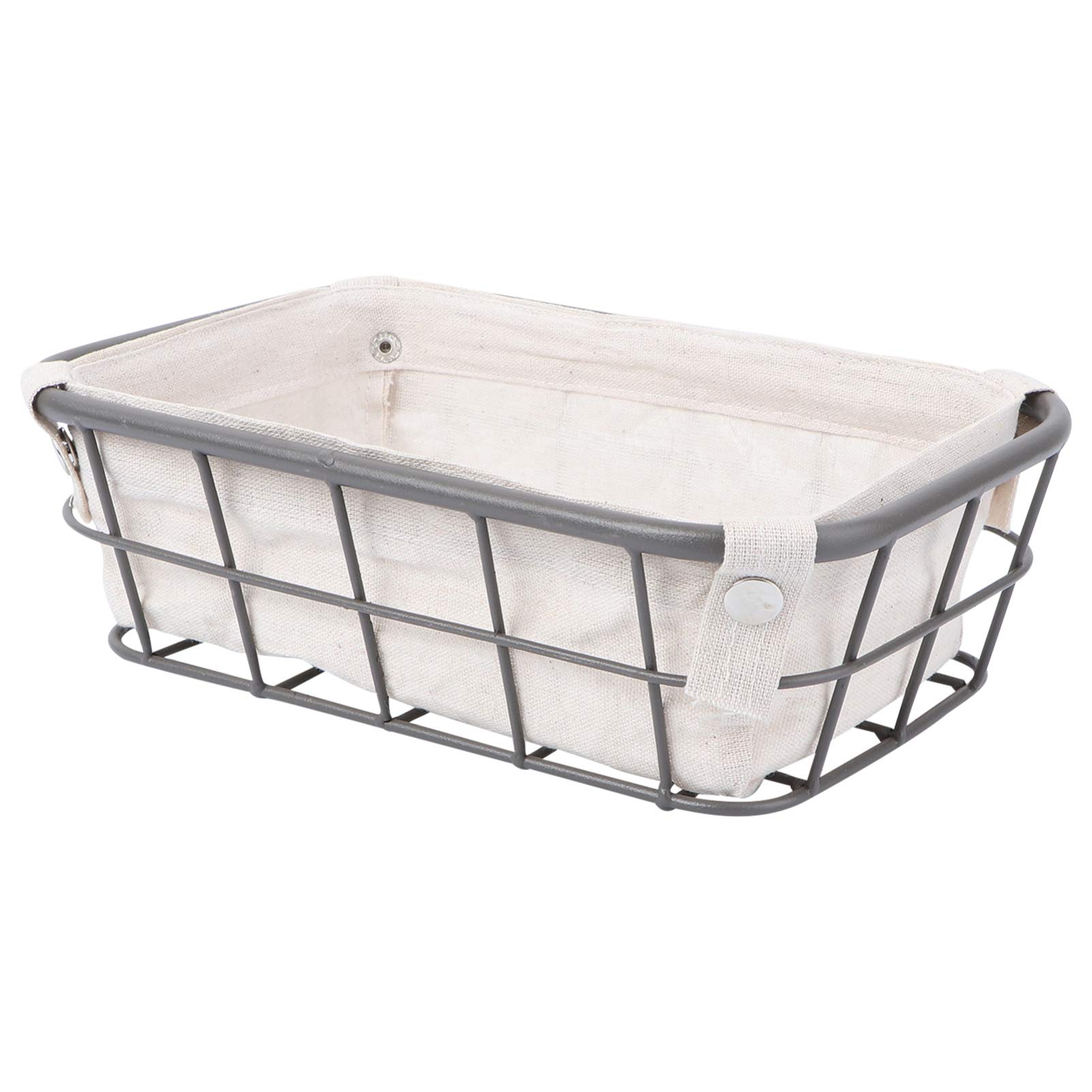 UPKOCH Storage Wire Basket with Liner Metal Storage Organizer Basket Wire Grid Storage Bin for Bread Muffin Fruits Snacks Household Items 29X19CM