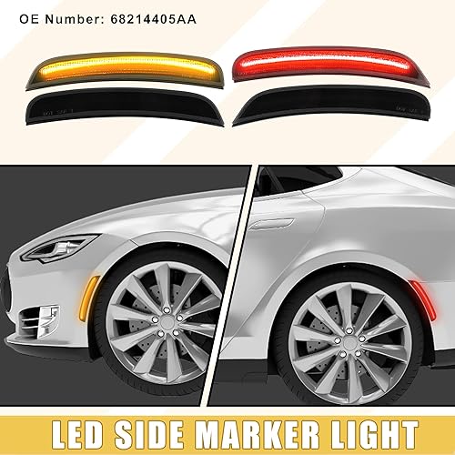 Miniatura 2 de Luz de marcador lateral LED 68214405AA 68214404AA 68214127AA Luces direccionales delanteras y traseras Lámparas de marcador lateral para Dodge