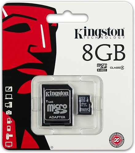 Miniatura 3 de Tarjeta microSDHC Kingston de clase 4 y con adaptador SD Negro
