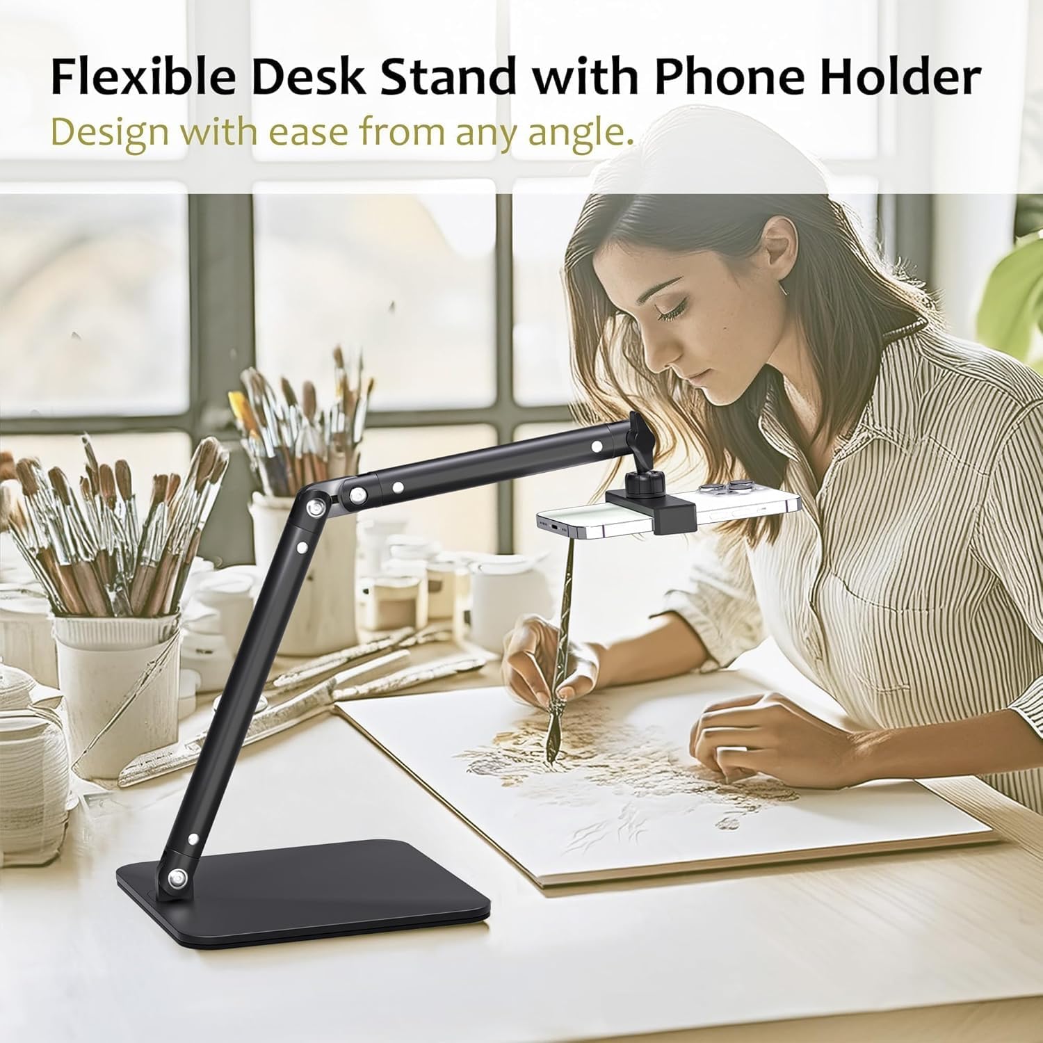 Support De Caméra pour Webcam, Support De Téléphone Robuste pour Webcam C922 C930e C920S C920 C615 C960 C920x BRIO 4K, Lumière Droite avec Filetage 1/4"