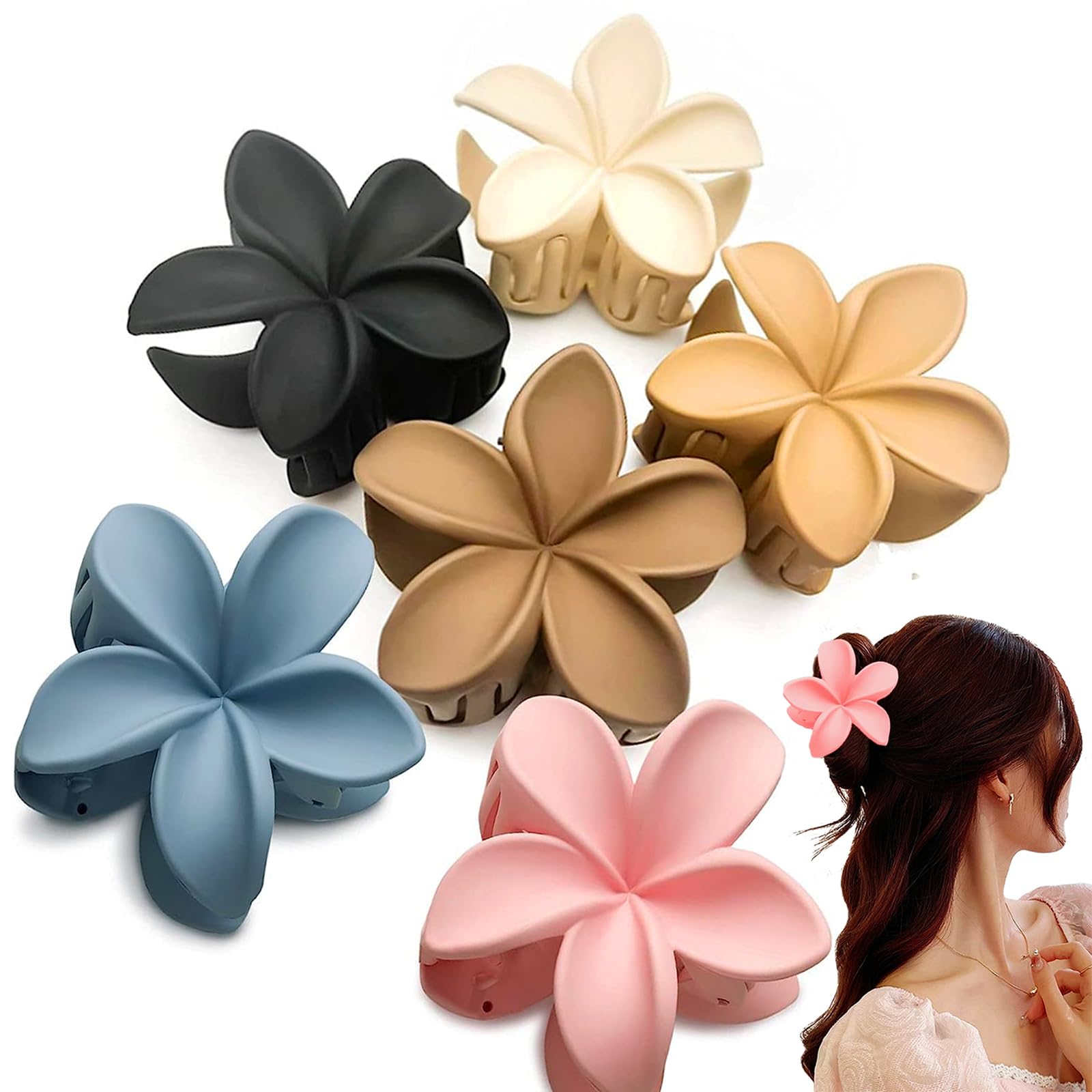 Bogoro 6 Piezas Pinzas para el pelo con flores pequeñas, Pinzas pelo pequeñas, Pinzas for el Pelo Forma Flor, Pinzas Pelo Mujer, Pinzas para el cabello con diseño de flores