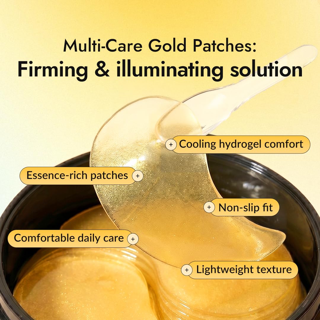 MIZON SNAIL INTENSIVE GOLD EYE GEL PATCH for Dark Circles, Moisturising Eye Serum Mask, Cooling Hydrogel for Under Eye Bags, Reduces Wrinkle 30 PAIRS (Gold & Snail) 2