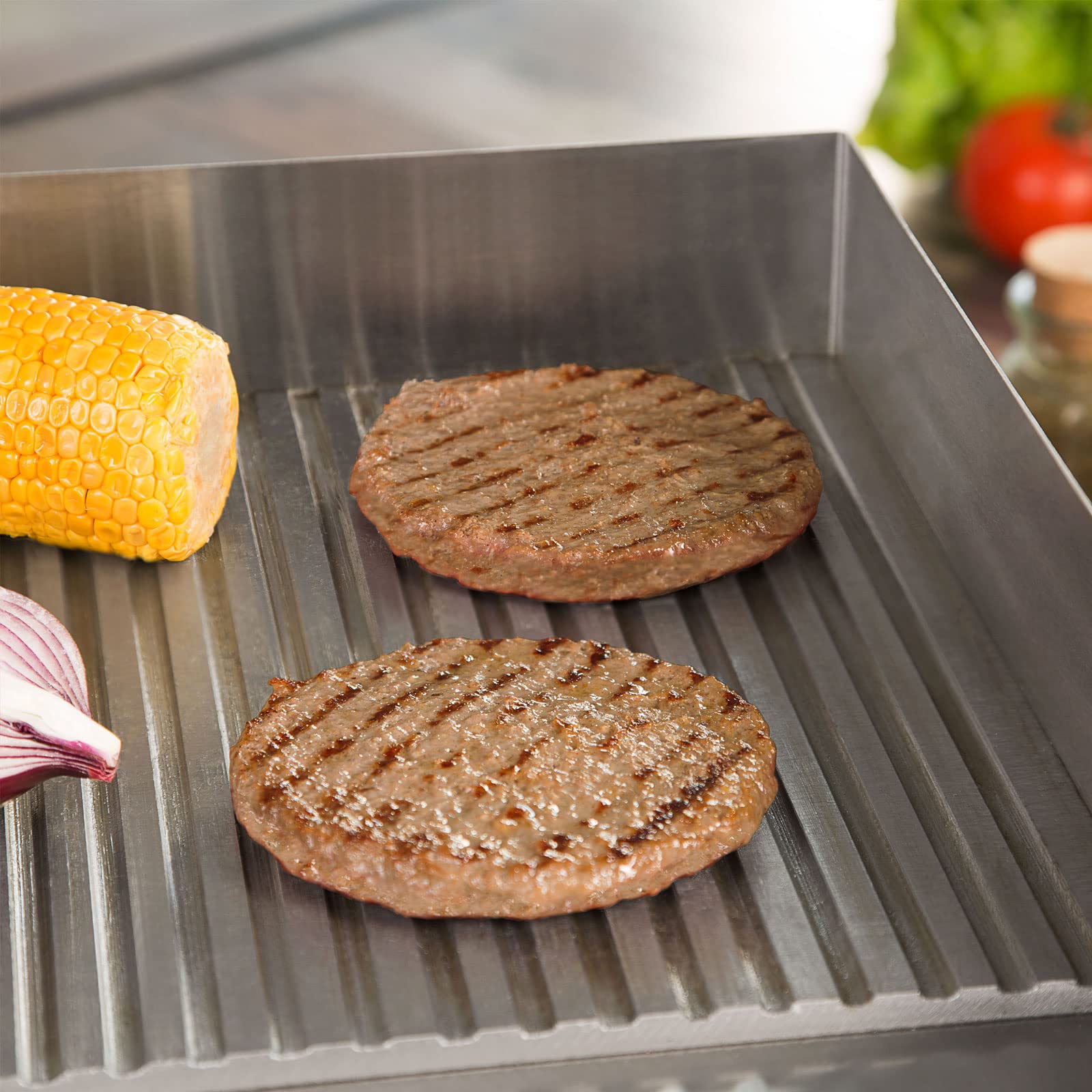 Vertes Piastra per griglia elettrica professionale, potenza 3000 watt, alloggiamento in acciaio inox, temperatura regolabile da 50 a 300°C, griglia plancha elettrica con superficie 55x35cm