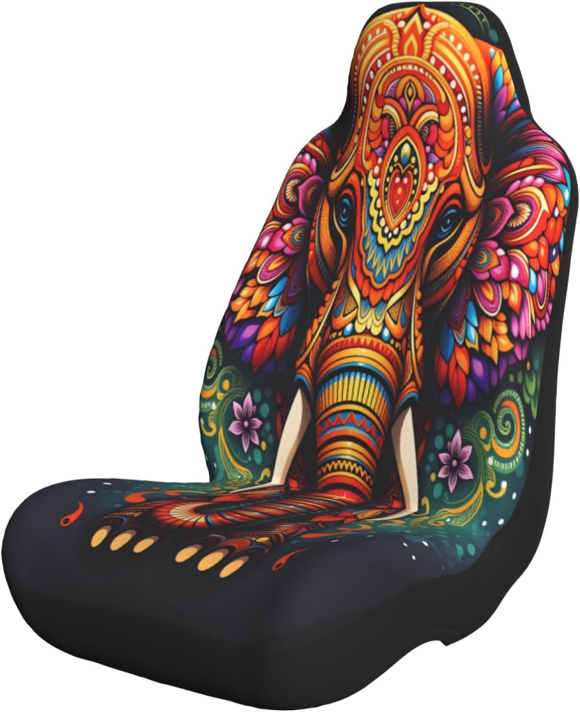 Mandala Elephant Car Seat Covers Universal Auto Seat Cushion Protector Automotive Interior Decoration for Cars SUV Truck Sedan