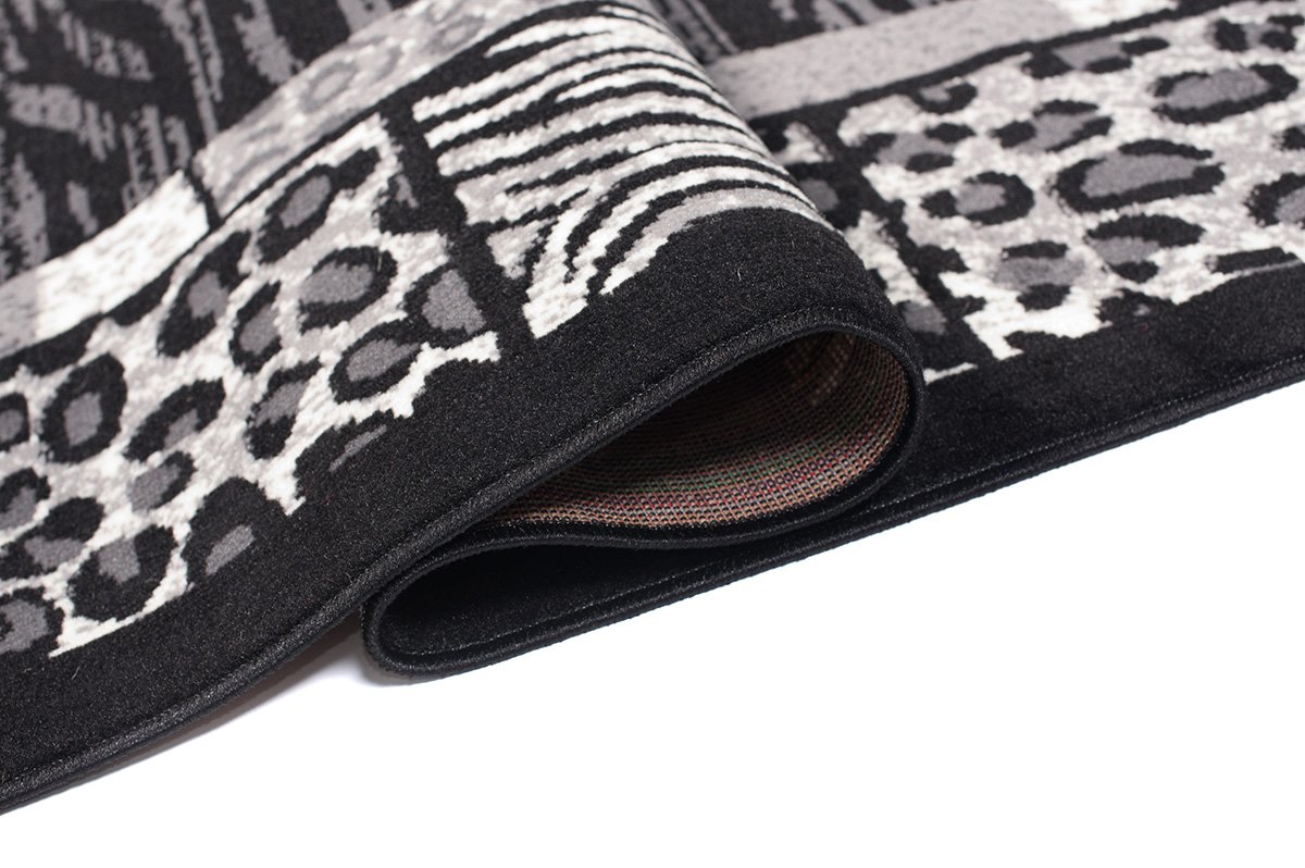 TAPISO Dream Tapis de Salon Chambre Salle à Manger Adulte Bureau Ado Design Moderne Noir Gris Motif Animalier Zèbre Panthère Bordure Poil Court Fin Doux Léger Résistant 250 x 350 cm