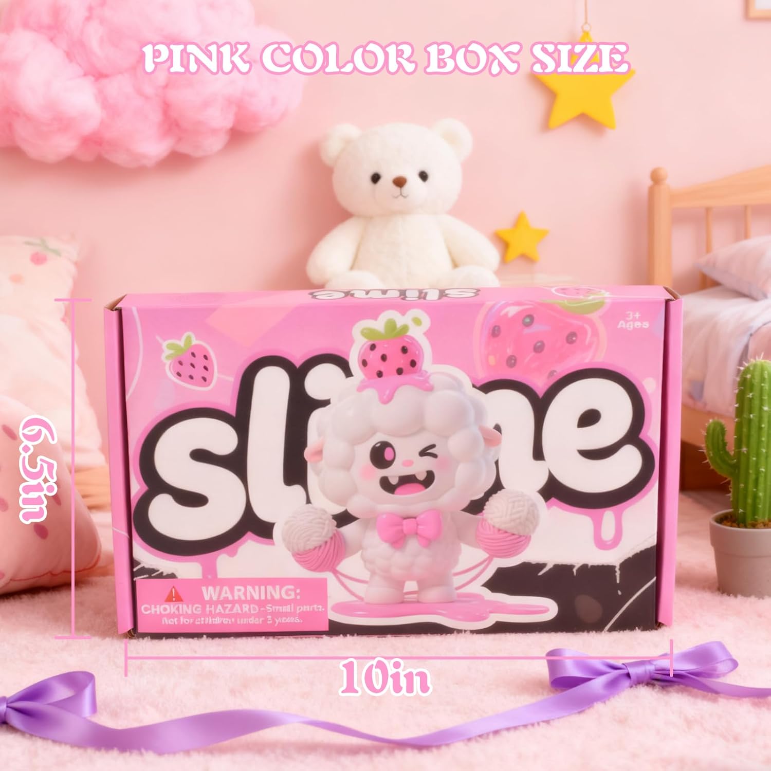 24 Pack Pink Slimes, Mini Glow in the Dark & Galaxy Bulk Slime, Easter Party Favors Kit, Stretchy Stress Relief for Kids, Soft Putty DIY Toy, Girls and Boys Classroom Prize Gift
