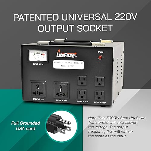Miniatura 9 de Convertidor de voltaje de 3000 vatios transformador regulador de servicio pesado - Paso hacia arribaabajo - 110120220240 voltios - Cable totalmente