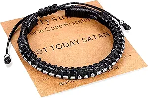 Inspirational Gifts for Men Morse Code Bracelets Mens Bracelets Graduation Gifts for Him Fathers Day Adjustable Leather Bracelet Motivational Birthday Annivesary Jewelry Stocking Stuffers for Men